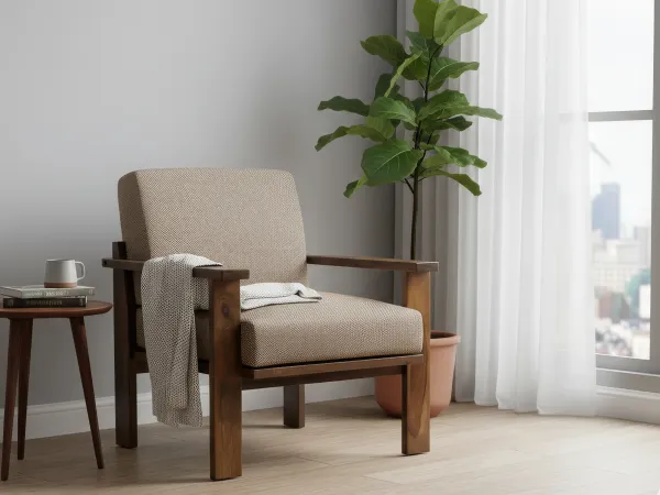 Athena Wooden Single Seater Sofa